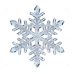 透明雪花立体装饰素材