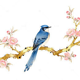 水彩花鸟图装饰画