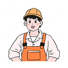 手绘卡通劳动节工人元素