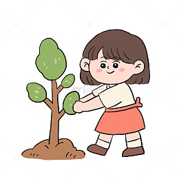 植树节植树免抠卡通元素