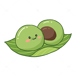 青团美食食物卡通元素