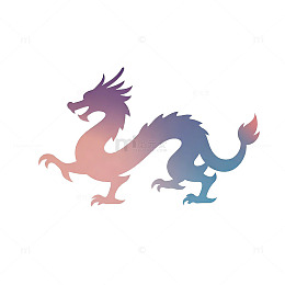 渐变色彩中国龙标志设计