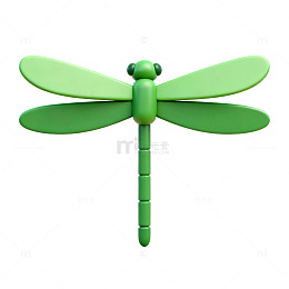 卡通绿蜻蜓模型设计素材