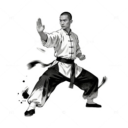 水墨功夫武术表演艺术插画