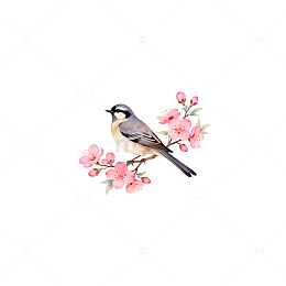 水彩花鸟图
