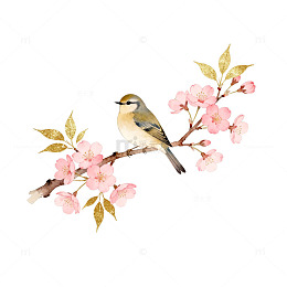 水彩花鸟图装饰画设计素材