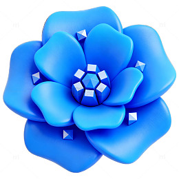 蓝色花卉抽象艺术设计