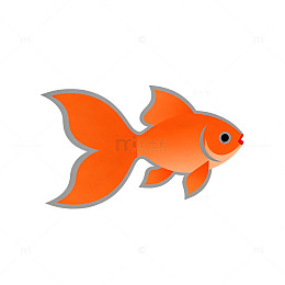 简约卡通金鱼矢量图
