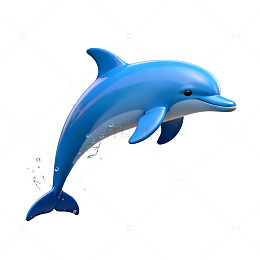 卡通海豚跳跃透明背景图案