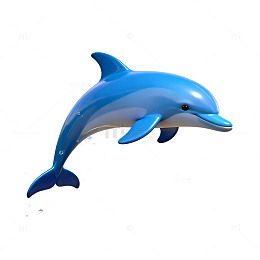 蓝色海豚卡通形象