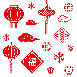 中国风春节元素图案设计素材
