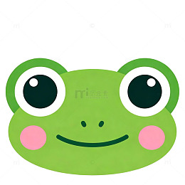 卡通青蛙头像插画素材