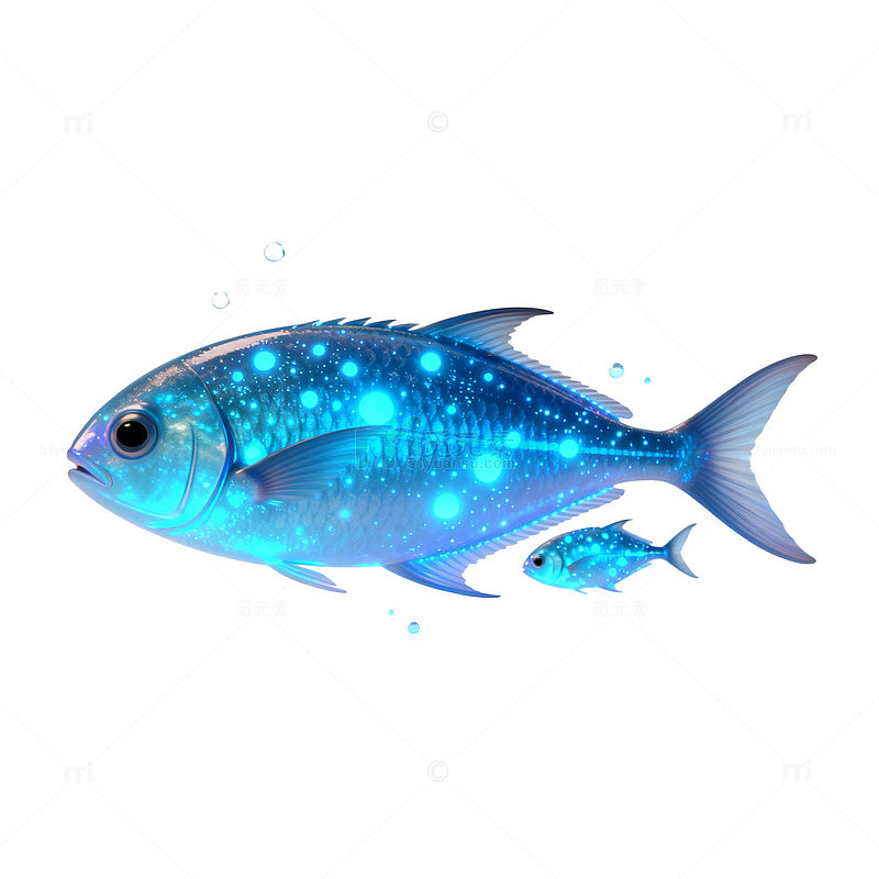 科技感海洋鱼插画