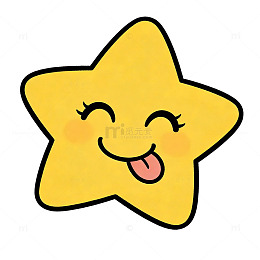 吐舌俏皮卡通星星元素