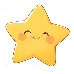 大眼开朗卡通星星元素
