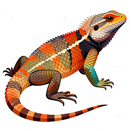 彩绘蜥蜴插画设计元素