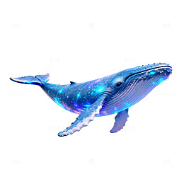 星空鲸鱼幻想艺术插图