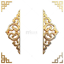 金色雕花装饰图案设计元素