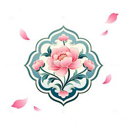 中国风牡丹花纹样图案
