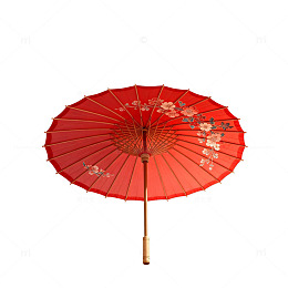 东方风情红色纸伞装饰画