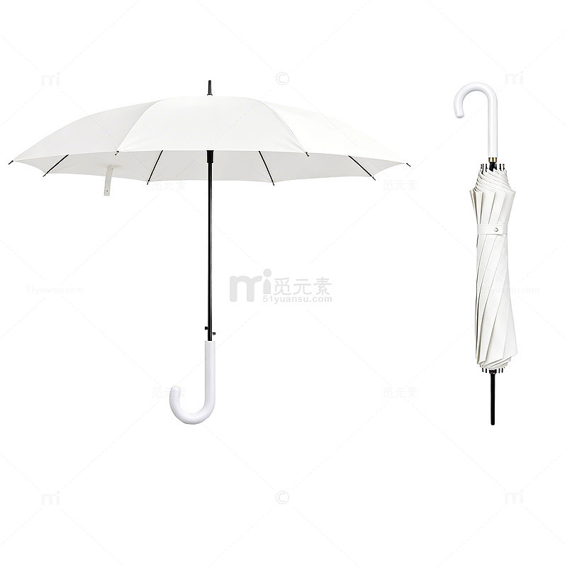 简约风格白色雨伞设计图