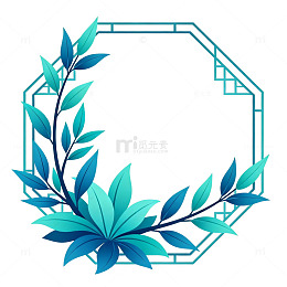 古风植物边框插画设计素材