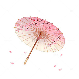 樱花和风扇子插画设计素材