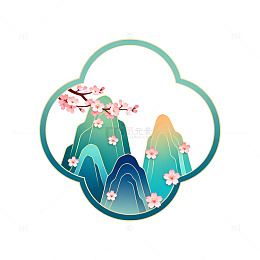 山水风景插画设计素材