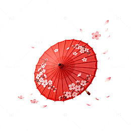 日式樱花伞风景片