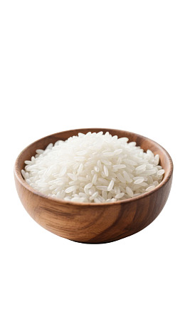 木碗盛白米粒图片