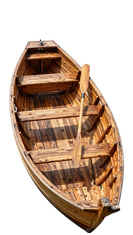 木质小船配桨图片