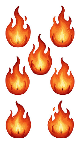 七朵风格化火焰图案图片
