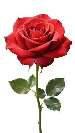 一朵盛开的红色玫瑰花