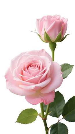 两朵粉色玫瑰花特写图片