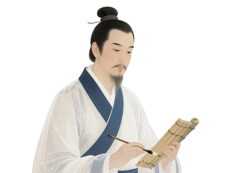 古代文人书写竹简图片