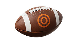 棕色橄榄球带橙色靶心图案