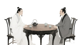 古代文人对坐品茶图片