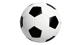 黑白经典足球静置于白色背景