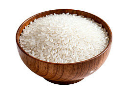 木碗盛白米粒图片