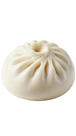 白色背景上的褶皱包子