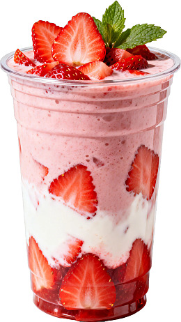 草莓奶昔杯装甜品图片