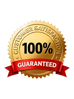 金色圆形徽章标示客户满意度保证