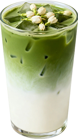抹茶茉莉冰饮图片