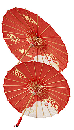红色传统工艺伞装饰图案