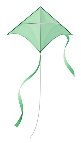 绿色风筝在白色背景上