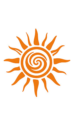 橙色螺旋太阳图案设计