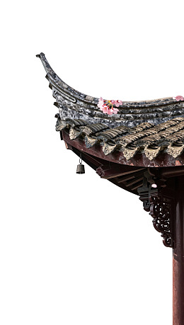 中式古建筑屋檐细节特写