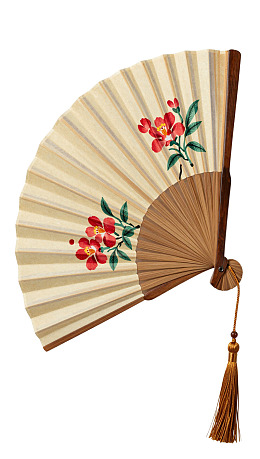 古典风格花卉图案折扇