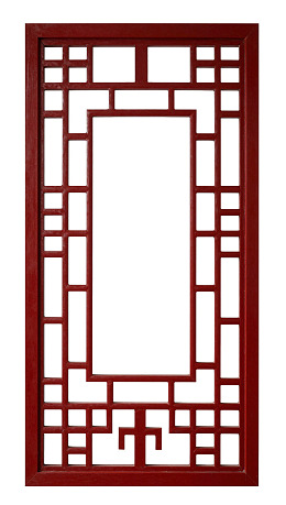 红色中式窗格设计图片
