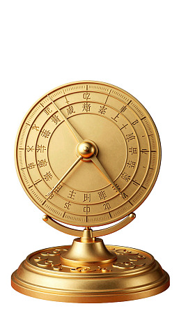 金色圆形日历钟表图片